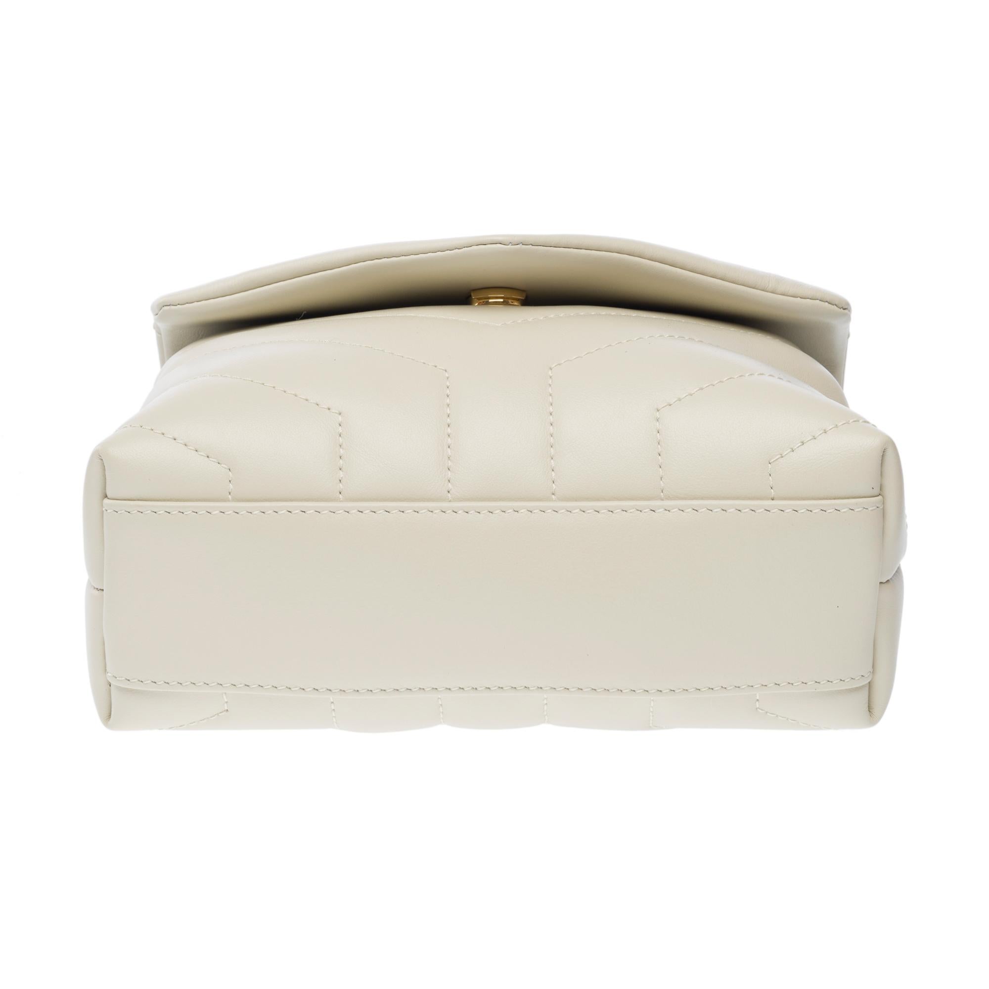 YSL Loulou Toy en cuir de veau matelassé beige, GHW en vente 6