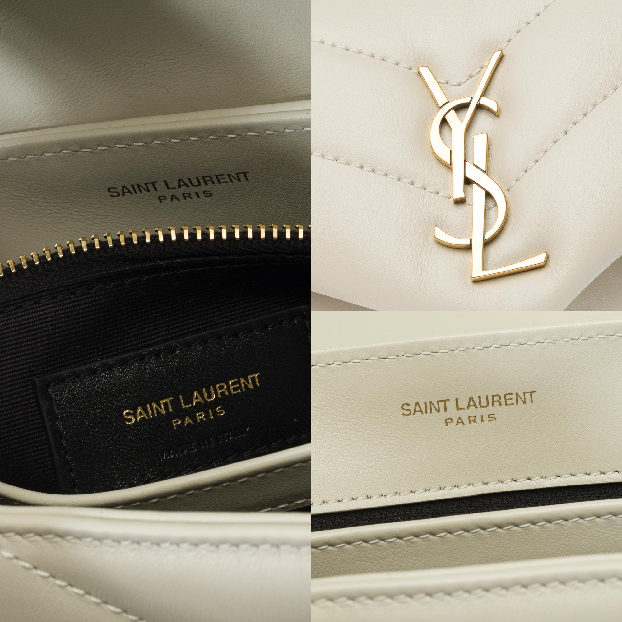 YSL Loulou Toy Umhängetasche aus beigem gestepptem Kalbsleder, GHW im Angebot 3