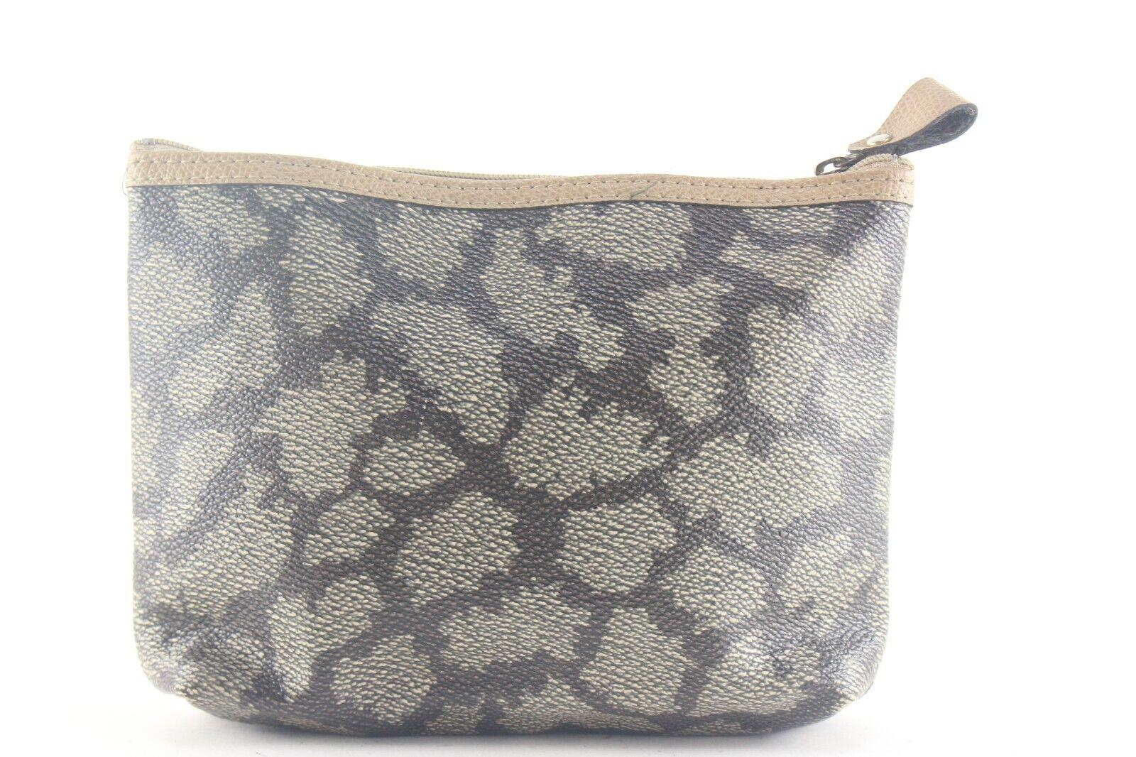 Gray YSL Monogram Cosmetic Pouch 1YSL811K For Sale