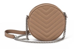 YSL New Beige Caviar Round Camera Bag
