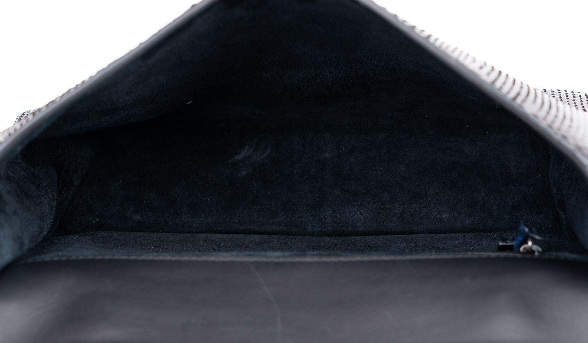 YSL New Black Brushed Python Schoolbag For Sale 4