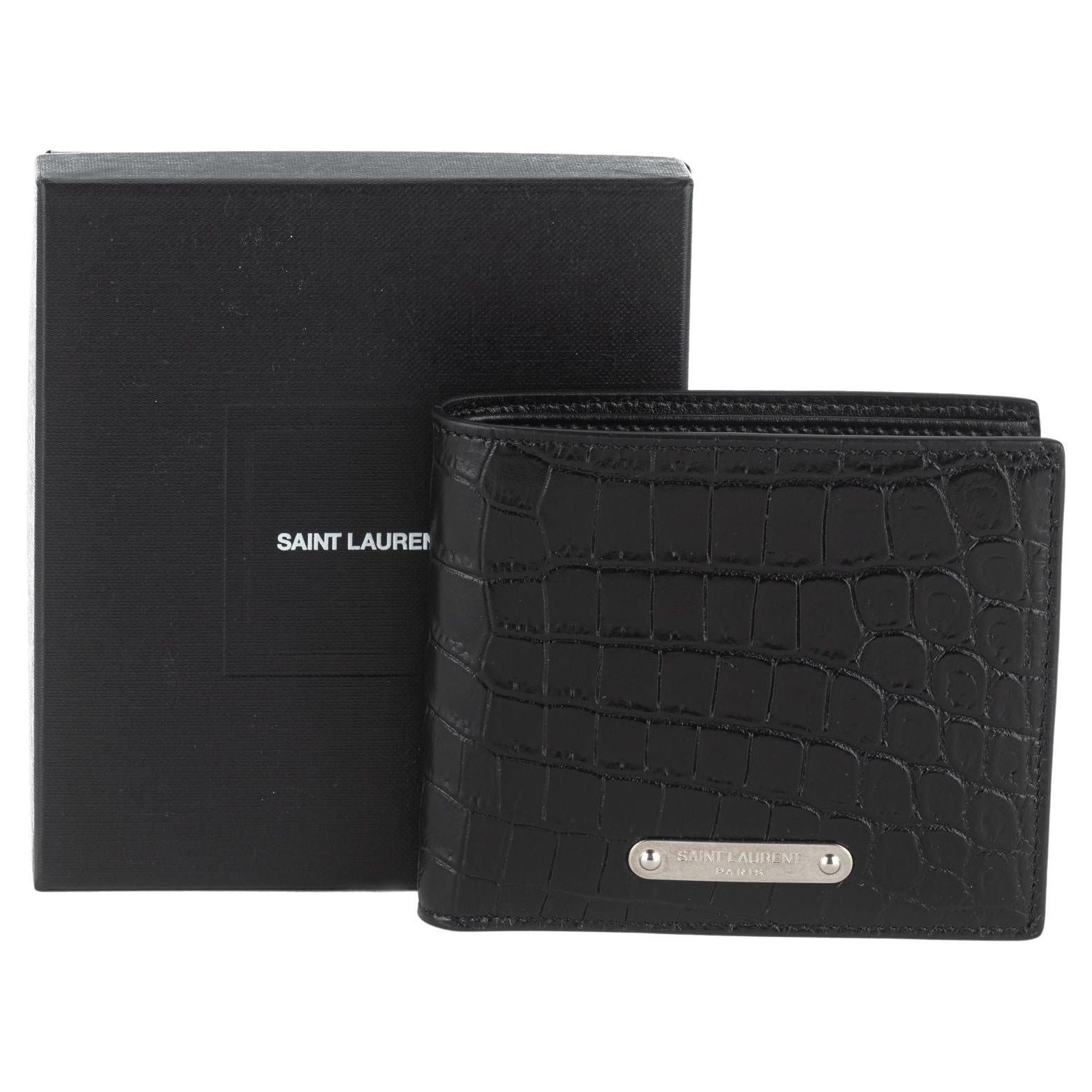 Portafoglio YSL New Black Croc Embossed