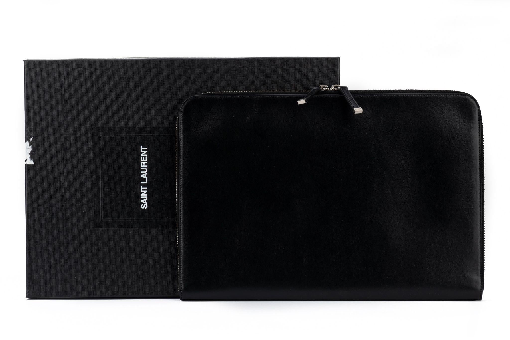 YSL New Black Leather Document Folder  For Sale 7