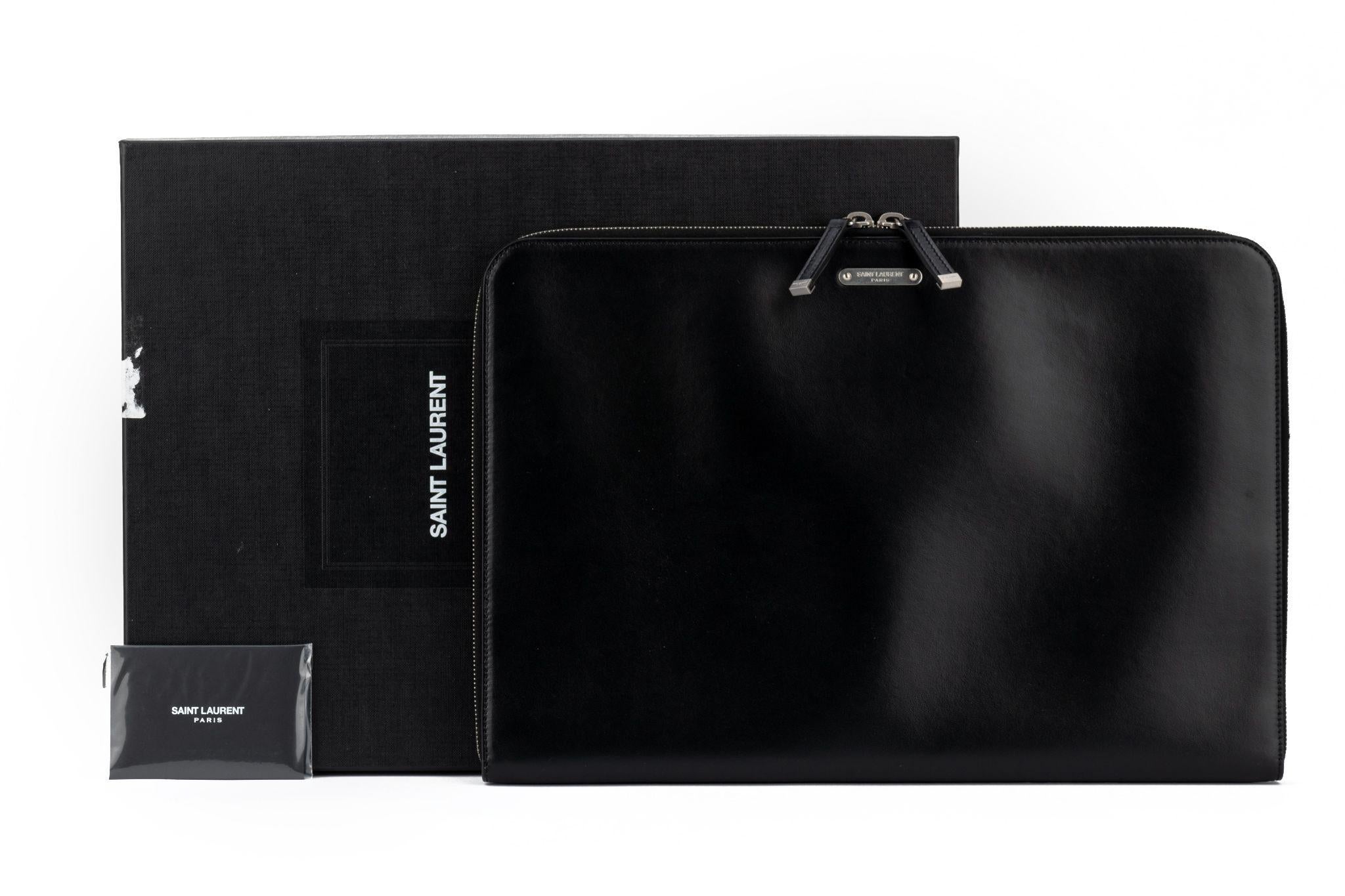 YSL New Black Leather Document Folder  For Sale 3
