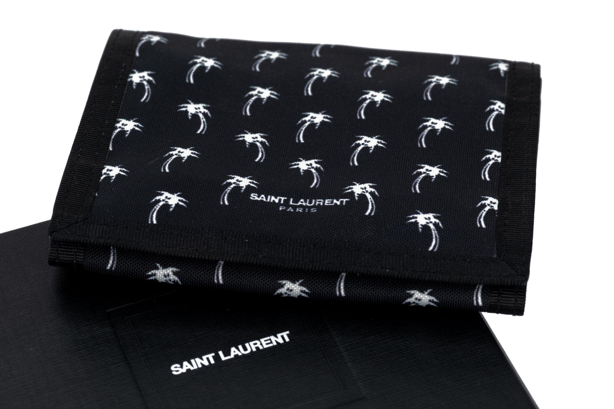 YSL New Black Palms Canvas Wallet For Sale 2