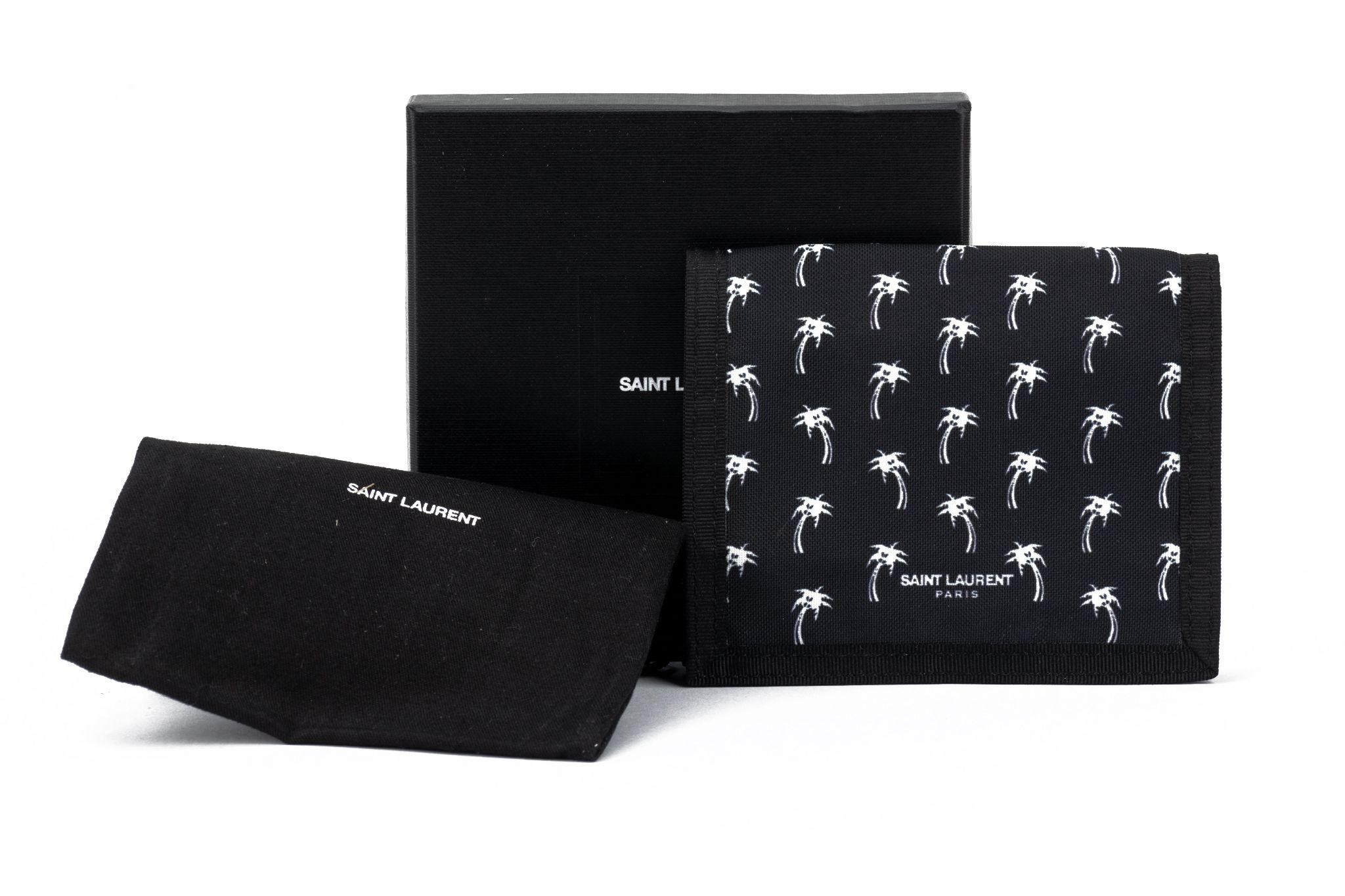 YSL New Black Palms Canvas Wallet For Sale 3