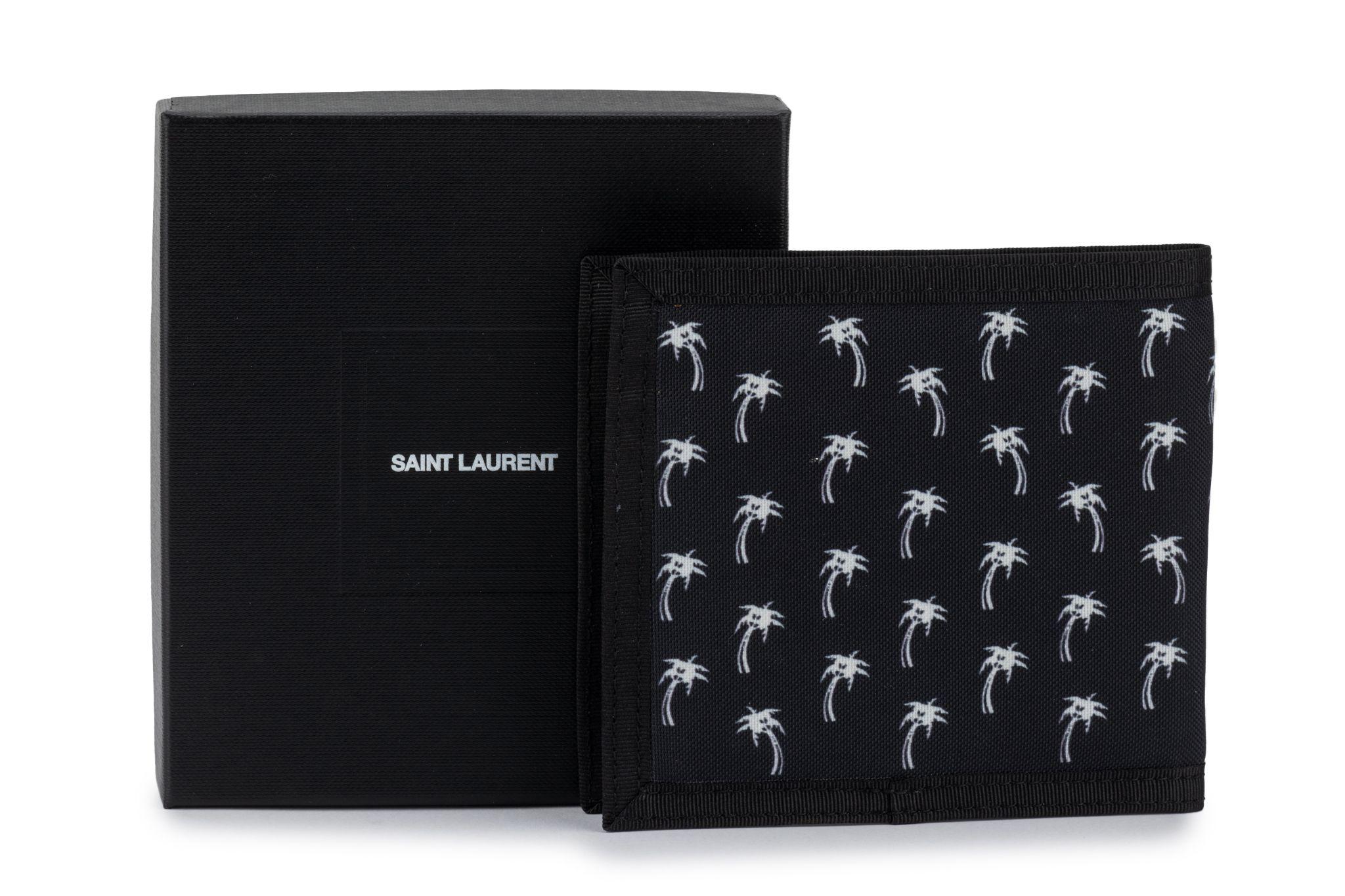 YSL New Black Palms Canvas Wallet  For Sale 3