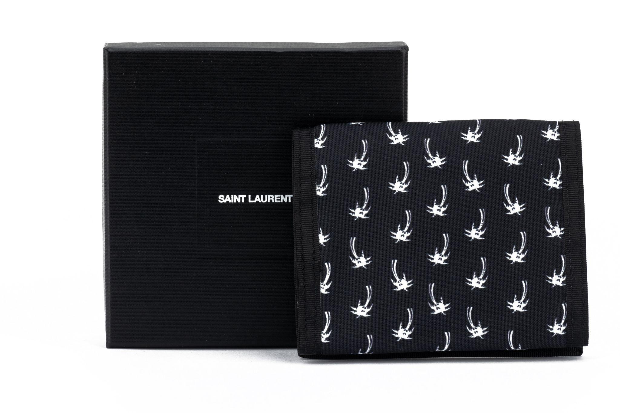 YSL New Black Palms Canvas Wallet For Sale 4