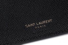 YSL New Black Pebbled Bifold Wallet