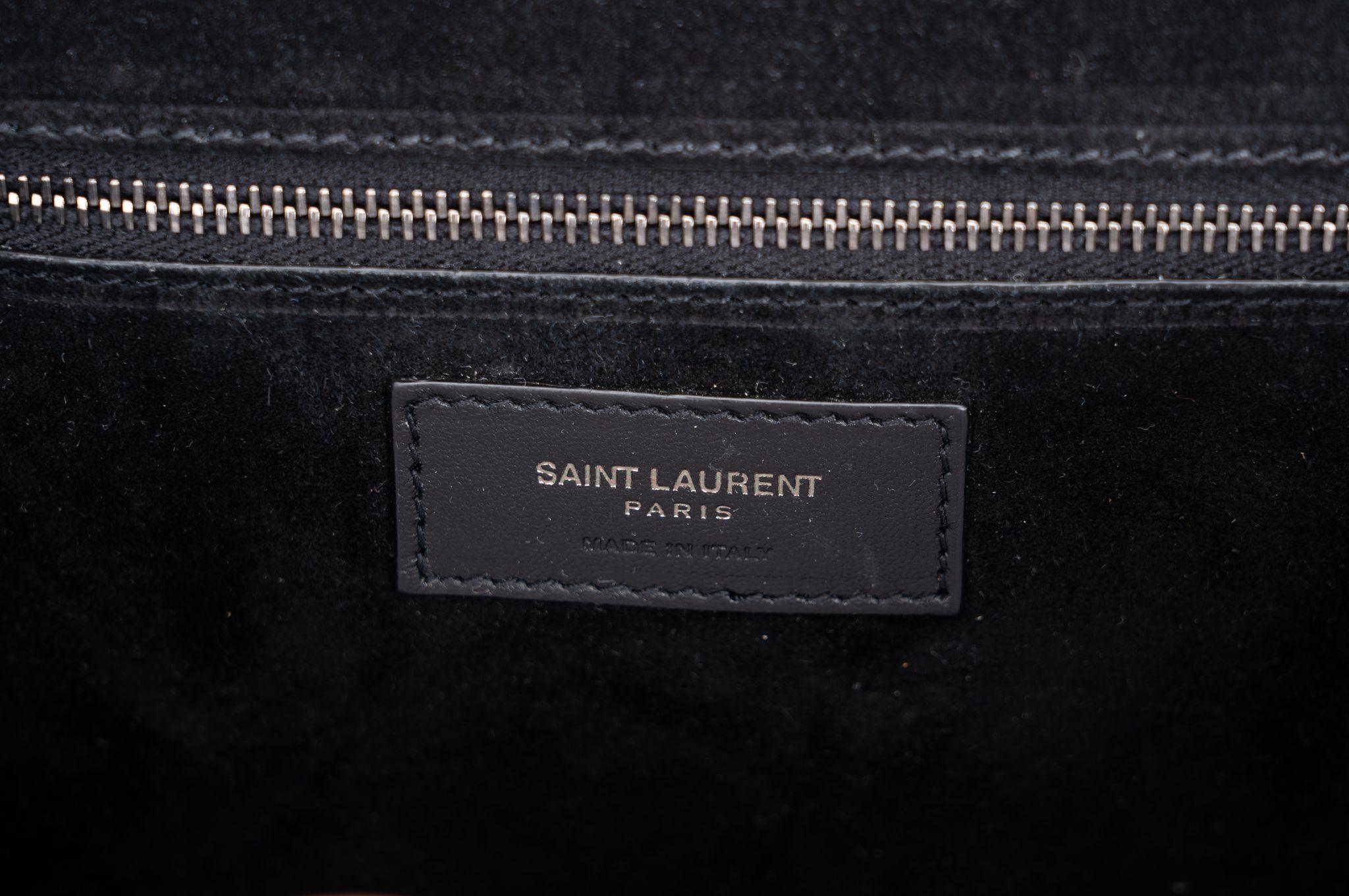 YSL New Black Suede Cross Body Bag For Sale 3