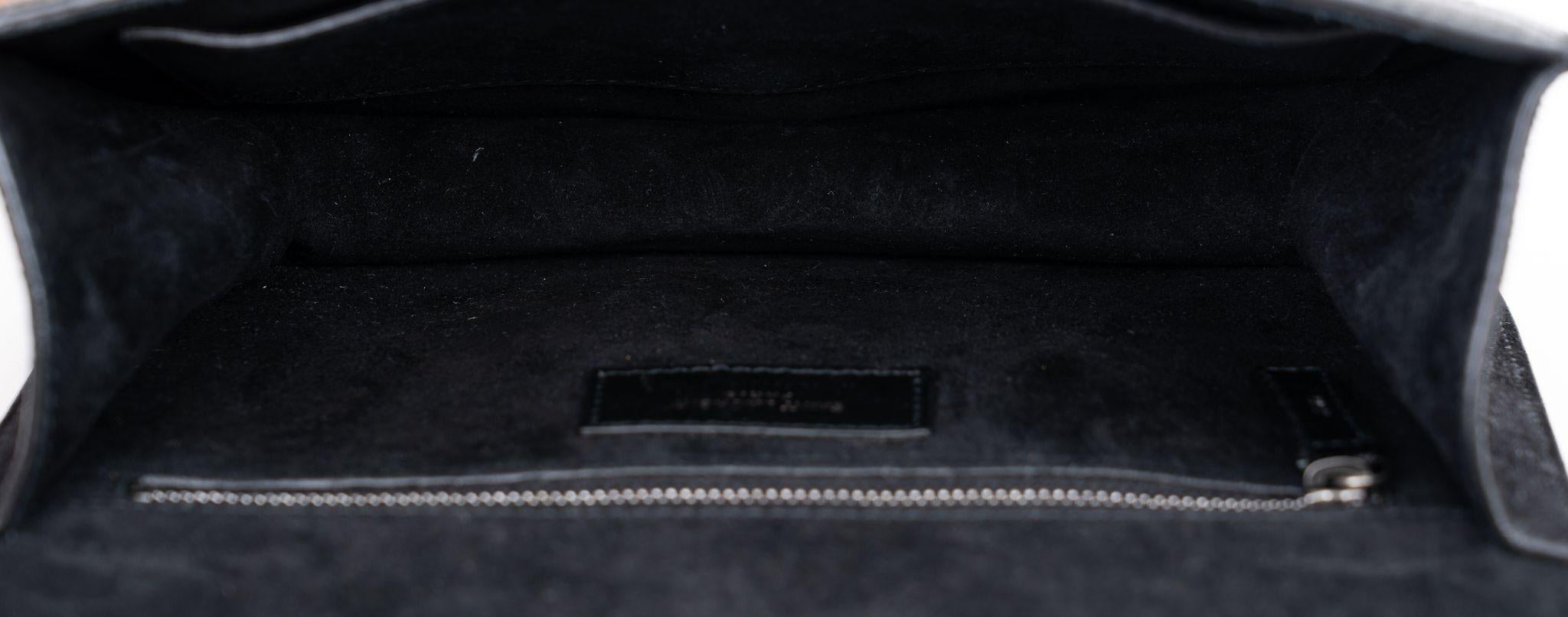 YSL New Black Suede Cross Body Bag For Sale 4