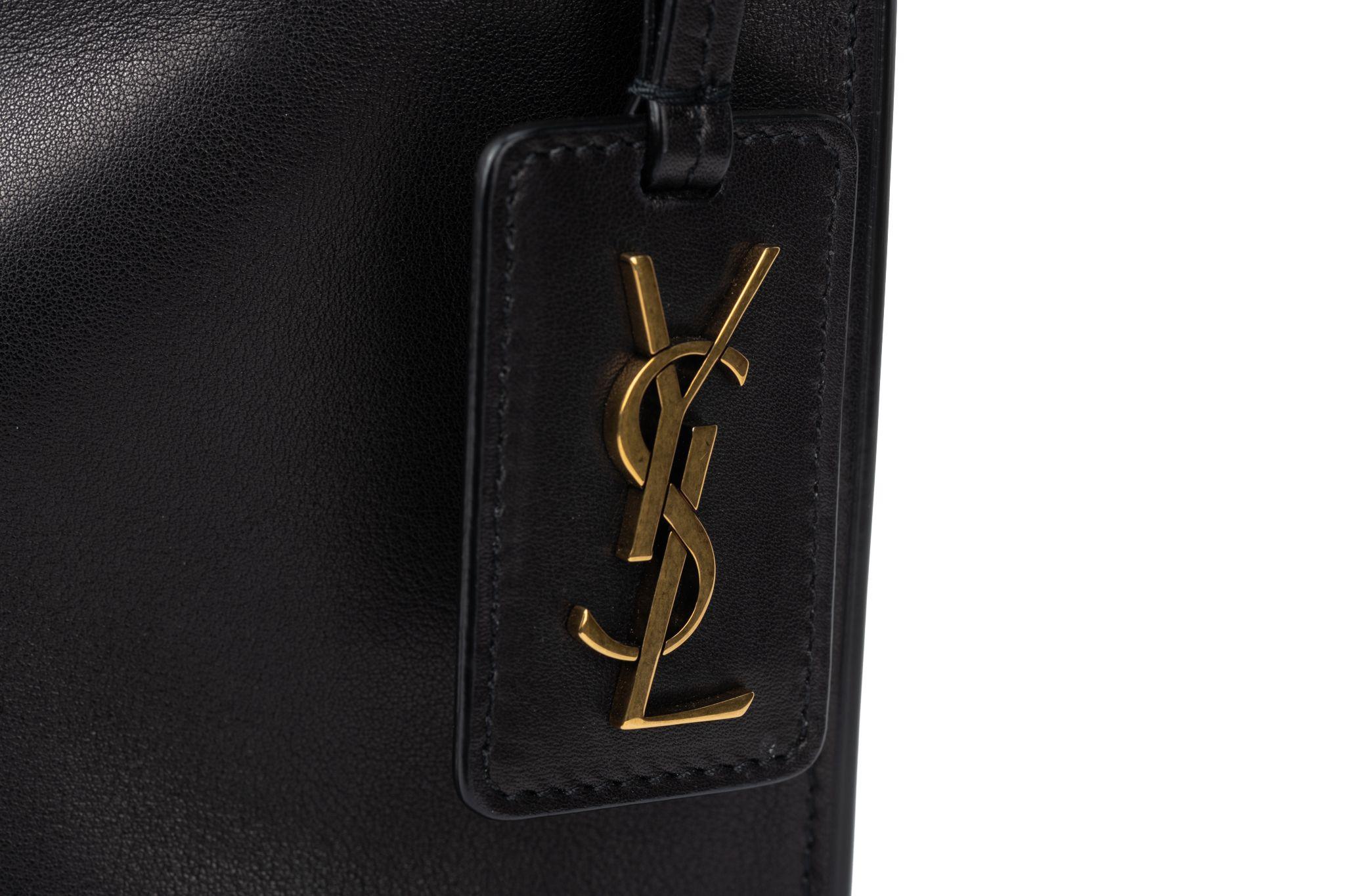 YSL New Black Tag Hobo Leather Bag For Sale 10