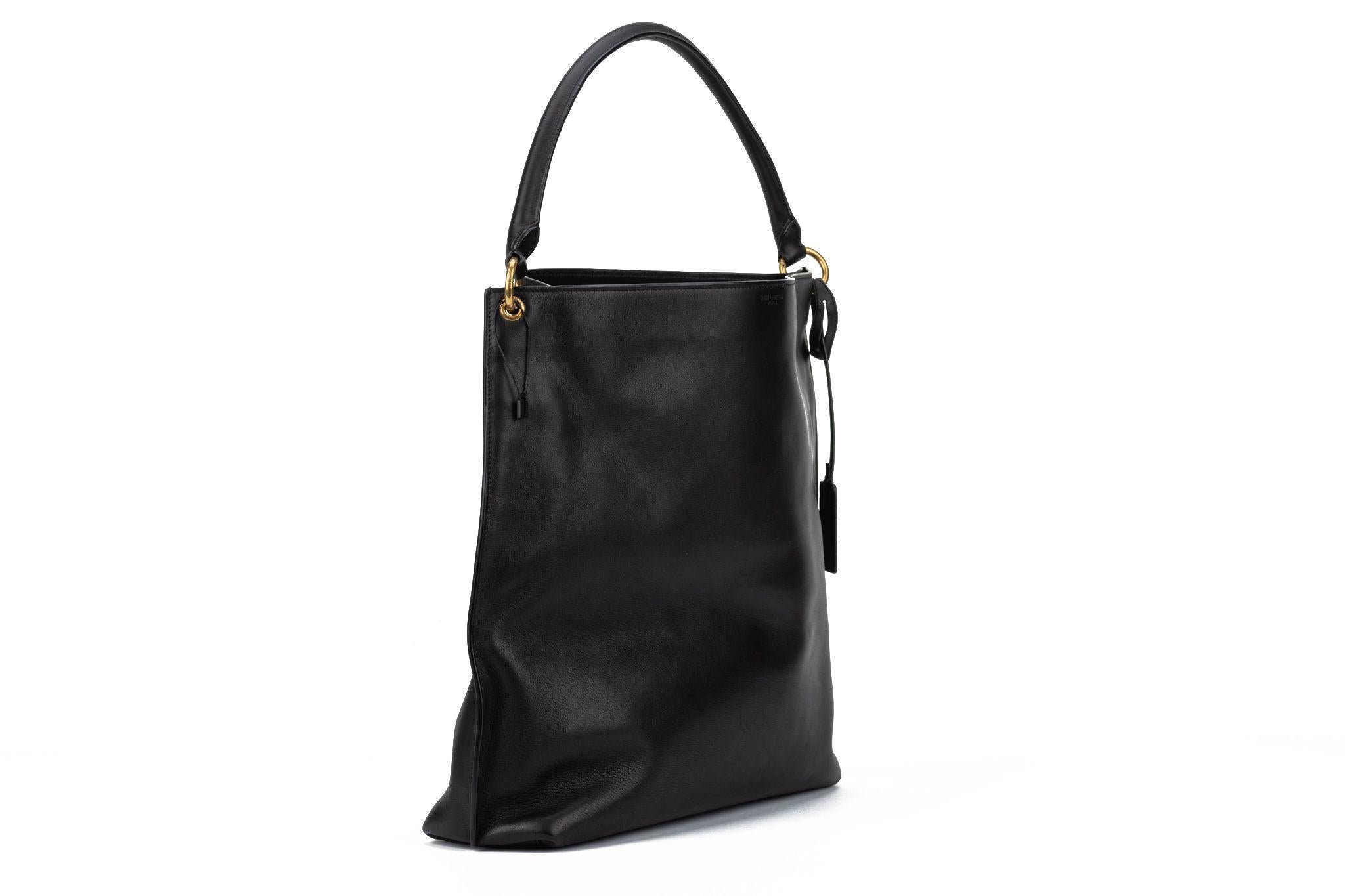 YSL New Black Tag Hobo Leather Bag For Sale 11