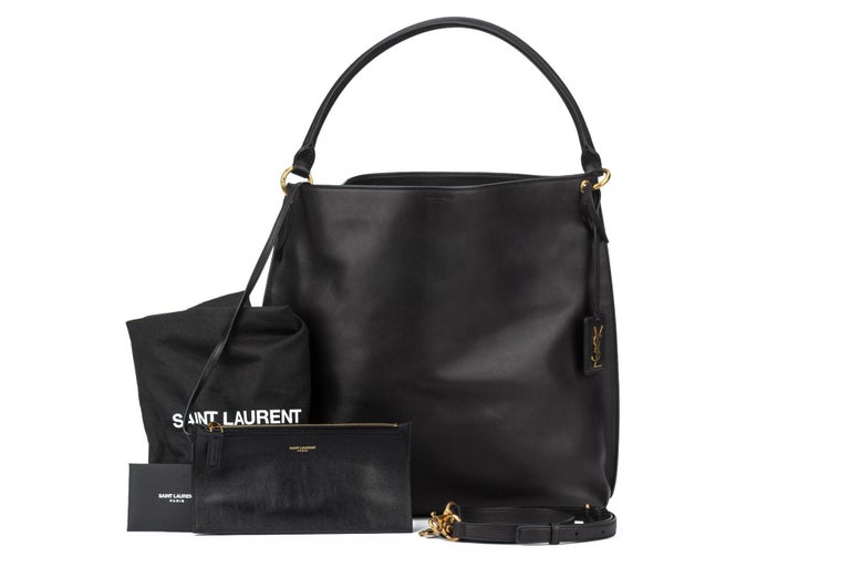YSL New Black Tag Hobo Leather Bag