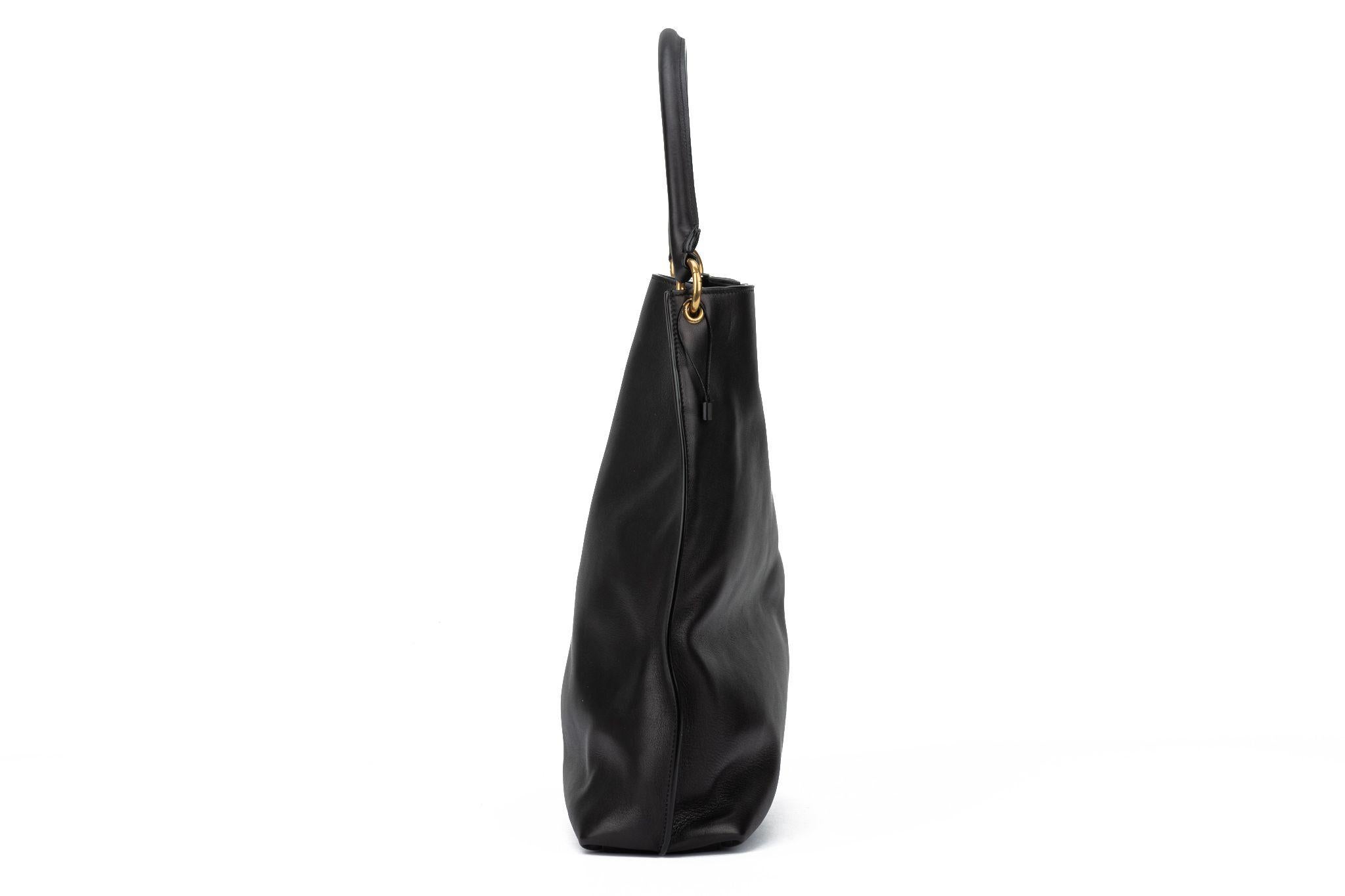 YSL New Black Tag Hobo Leather Bag For Sale 2