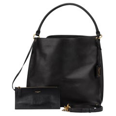 YSL Neue schwarze Hobo-Ledertasche mit Etikett