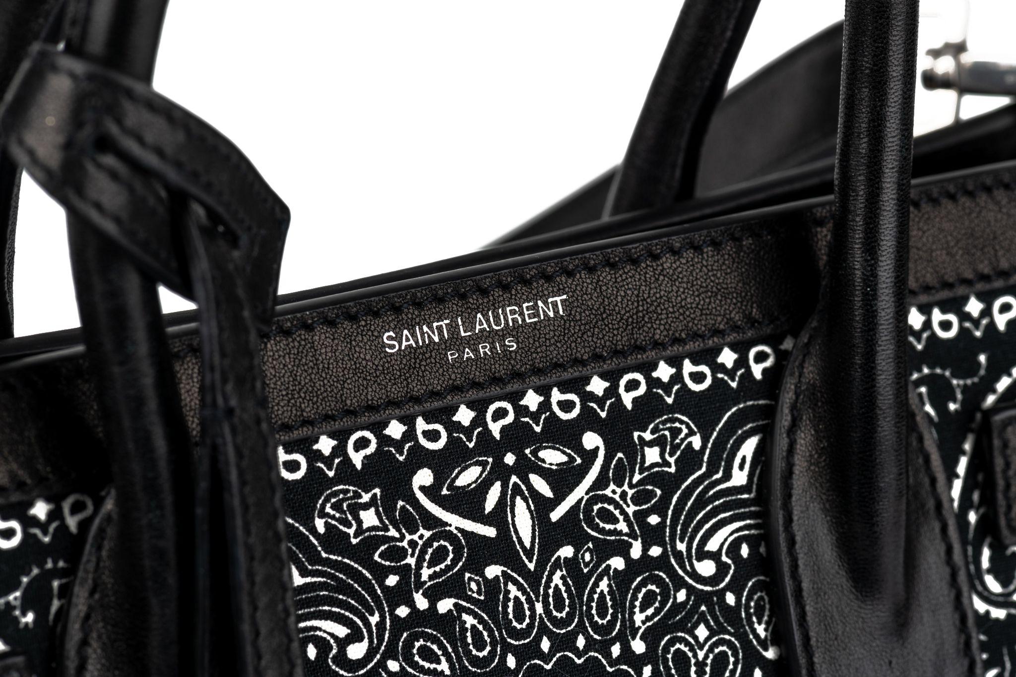 Borsa a due vie YSL New Black White Bandana in vendita 7