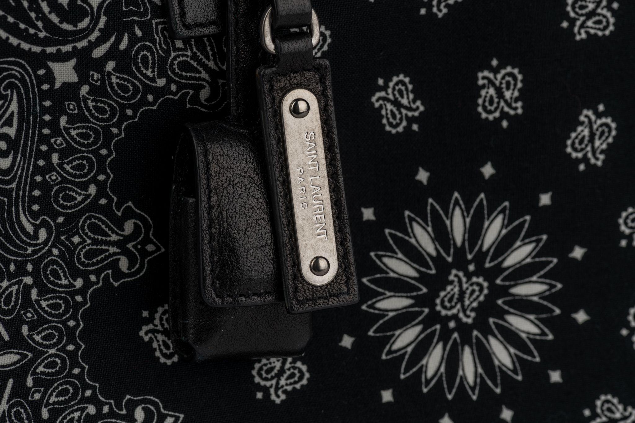 Borsa a due vie YSL New Black White Bandana in vendita 10