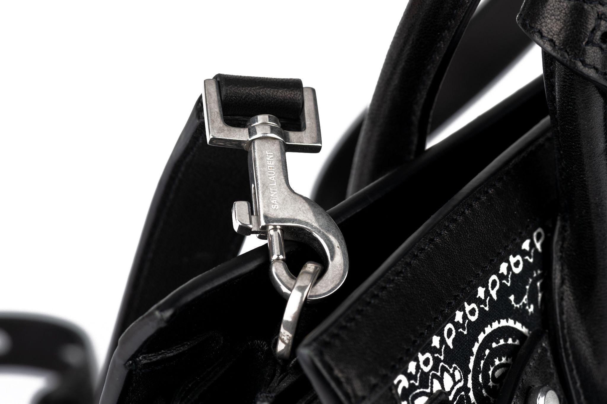 Borsa a due vie YSL New Black White Bandana in vendita 4