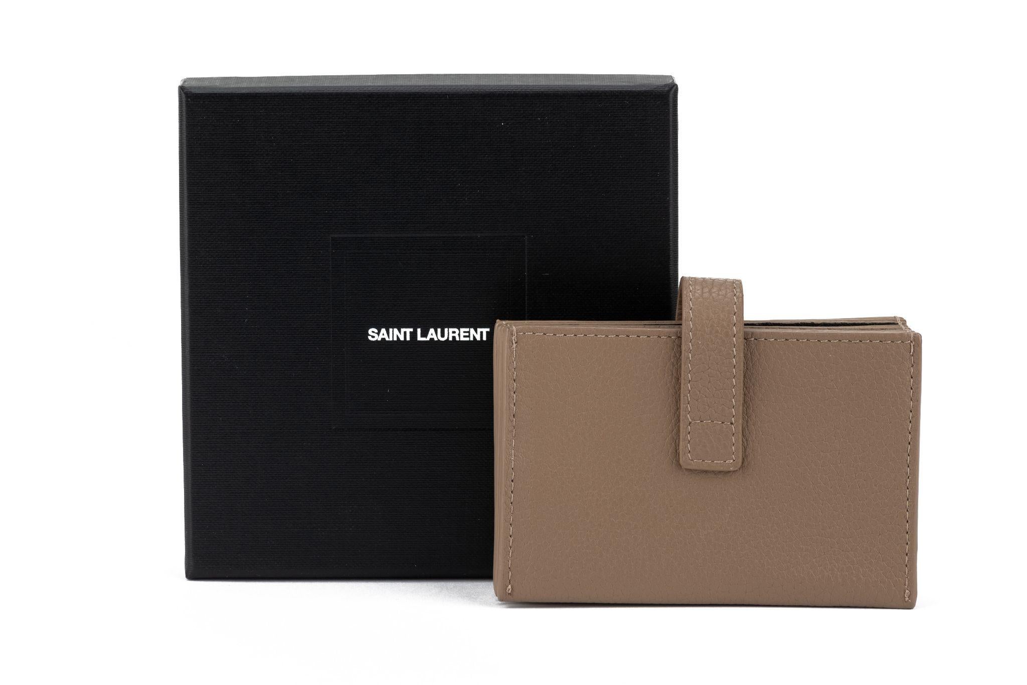 YSL New Camel Credit Card Wallet For Sale 1