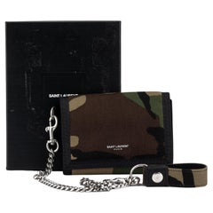YSL New Camouflage Wallet With Chain Strap