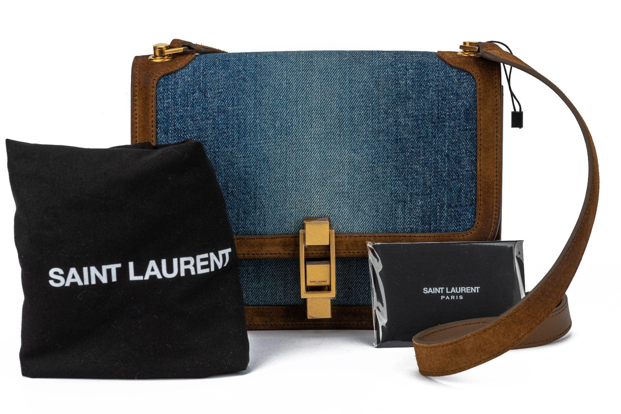 YSL New Denim Carre Satchel Bag For Sale 11