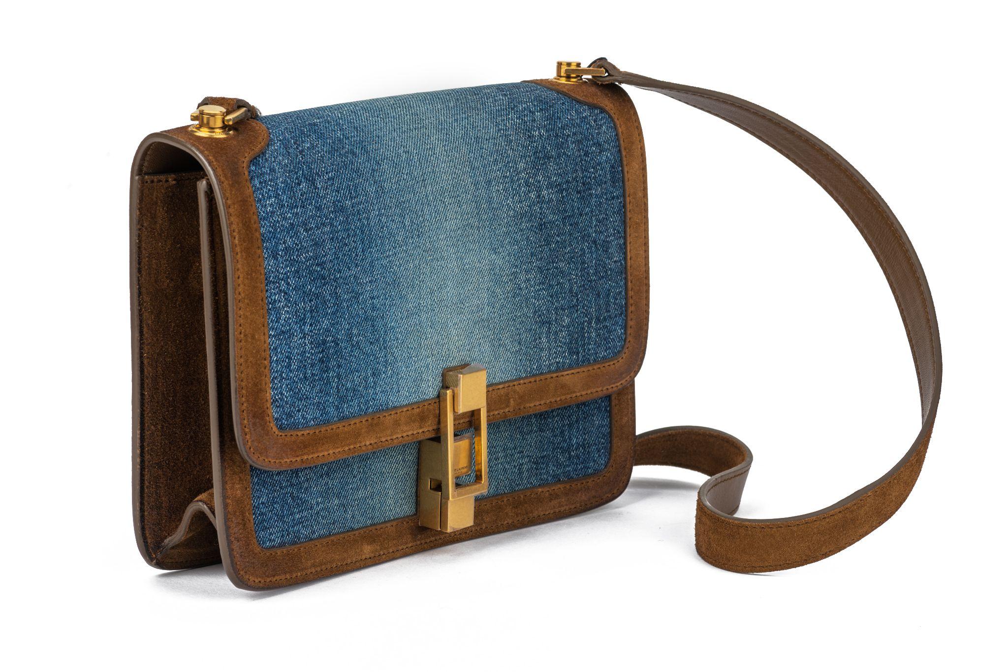 YSL New Denim Carre Satchel Bag For Sale 12