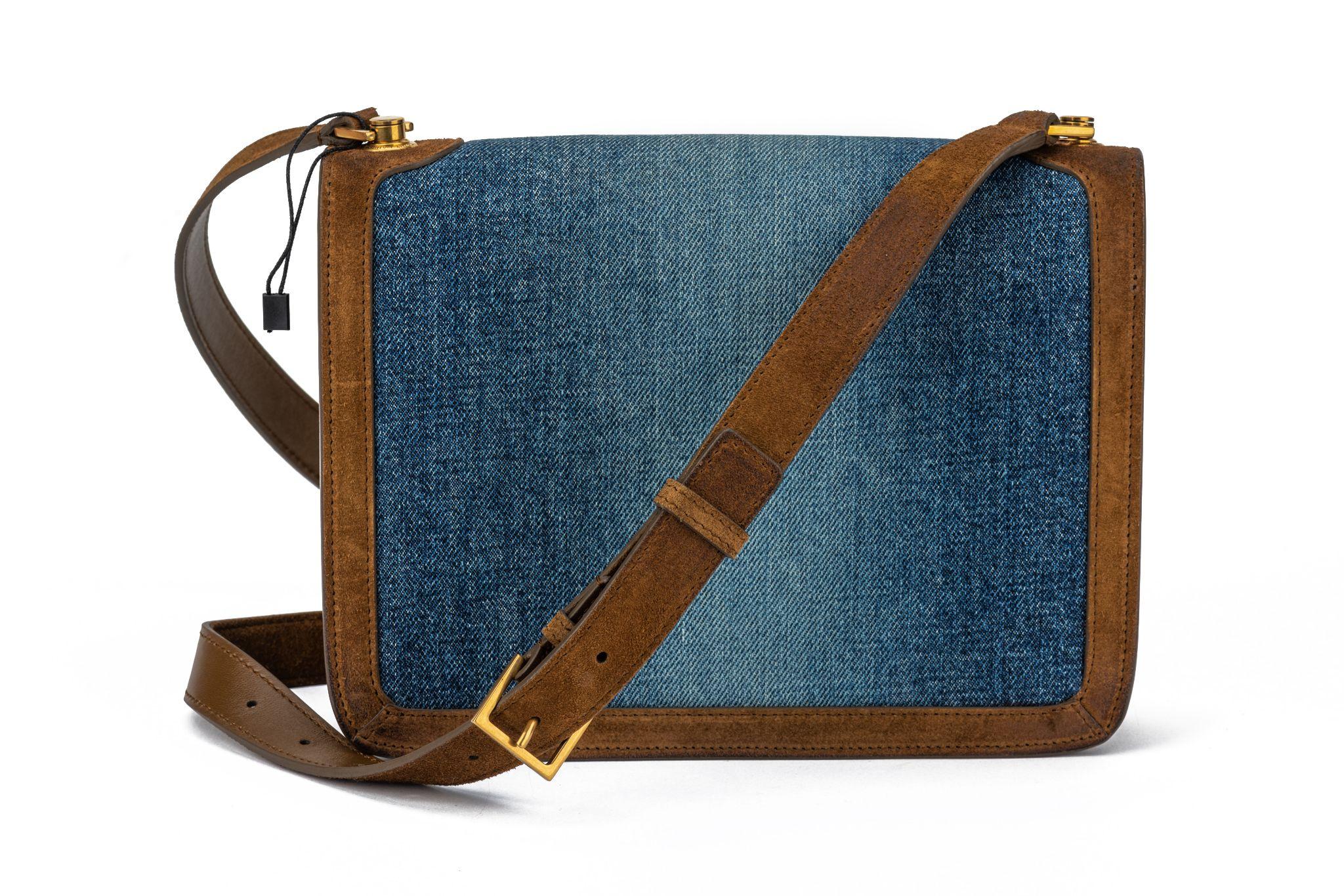 YSL New Denim Carre Satchel Bag For Sale 13