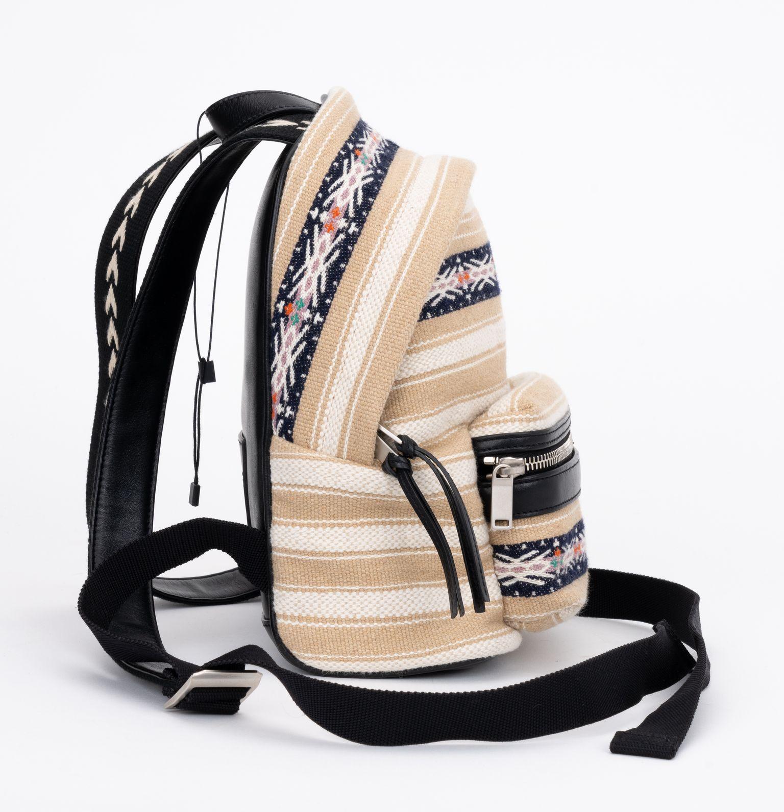 YSL New Embroidered City Backpack Canvas In New Condition For Sale In West Hollywood, CA