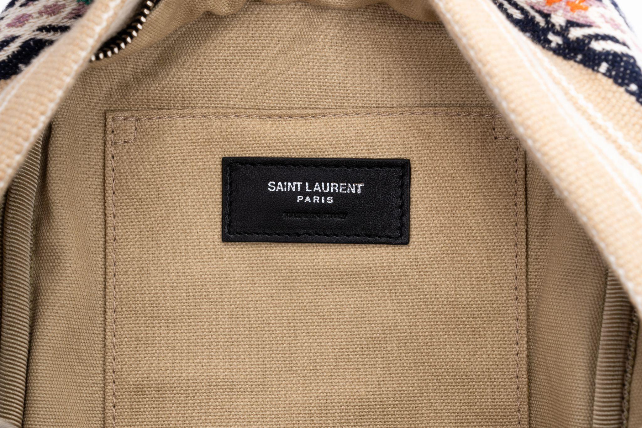 YSL New Embroidered City Backpack Canvas For Sale 2