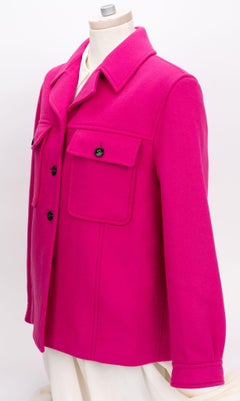 YSL New Fuchsia Wool Jacket Size FR 42