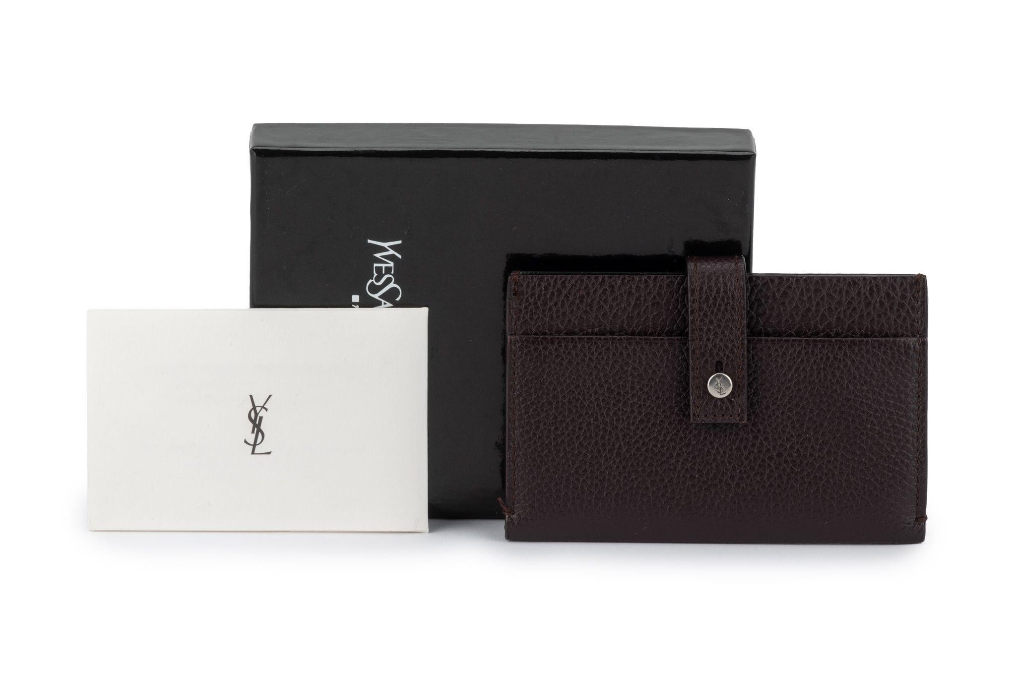 Black YSL New Maroon Credit Card Wallet For Sale