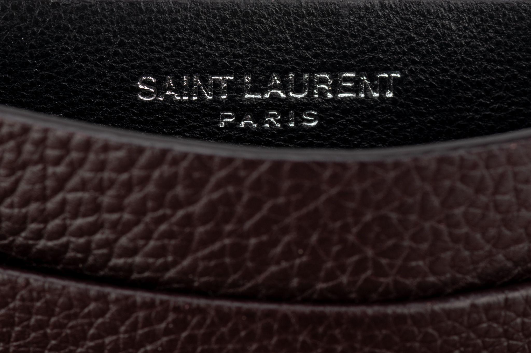 Women's or Men's YSL New Maroon Credit Card Wallet For Sale