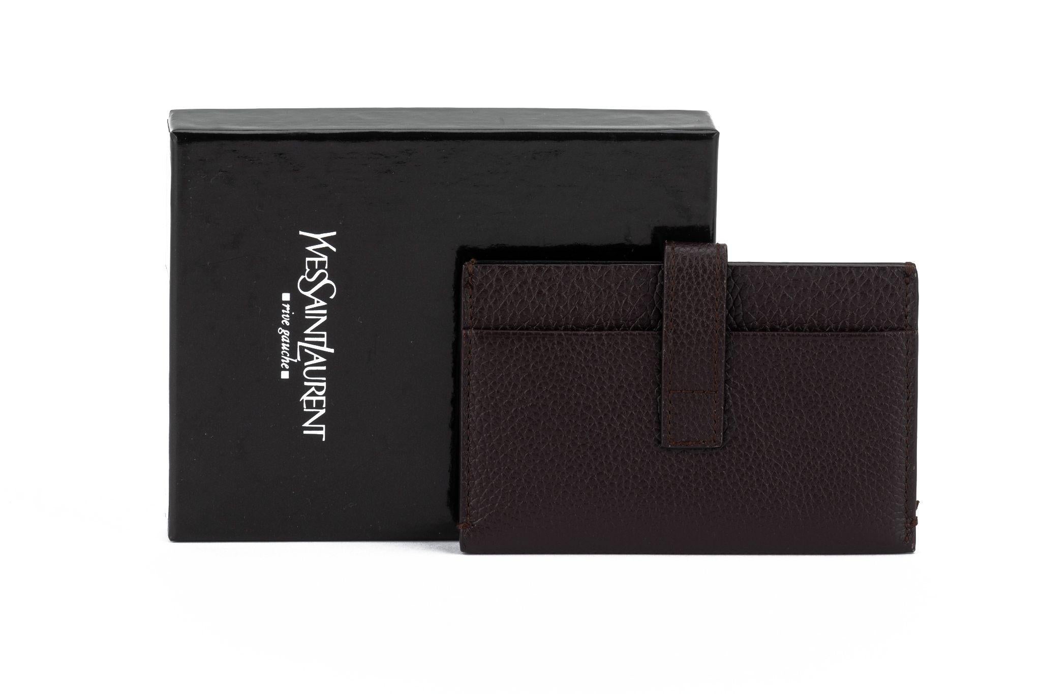 YSL New Maroon Credit Card Wallet For Sale 1