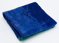 YSL New Set of 2 Blue Cotton Towels