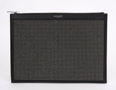 YSL New  Studded Leather Portfolio