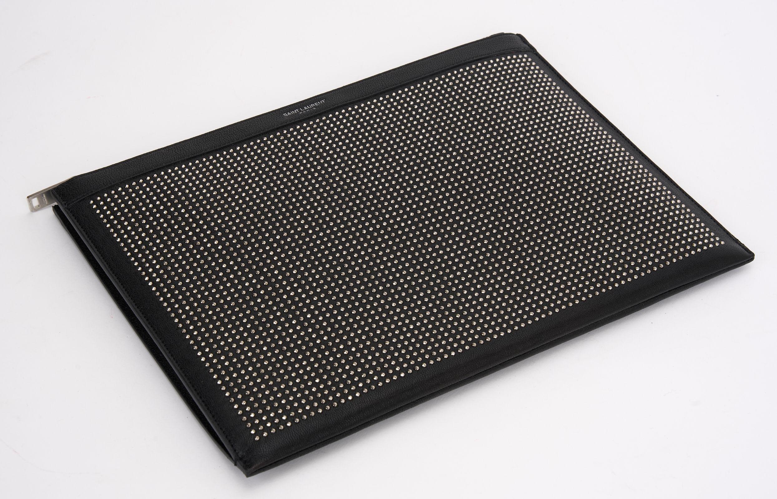 Women's or Men's YSL New  Studded Leather Portfolio