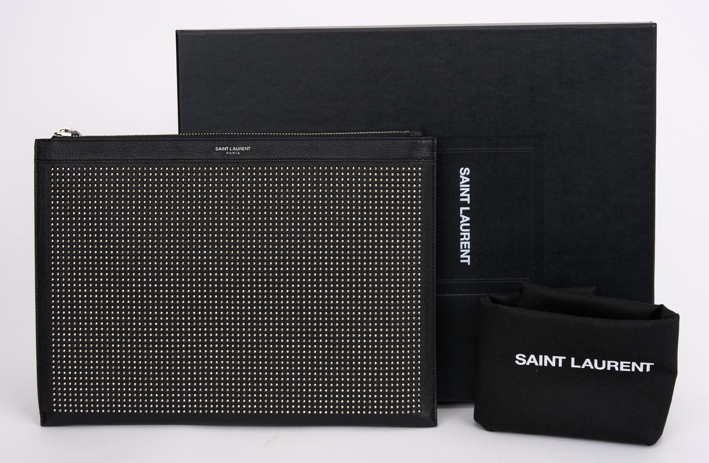YSL New  Studded Leather Portfolio 4