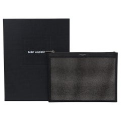 YSL New  Studded Leather Portfolio
