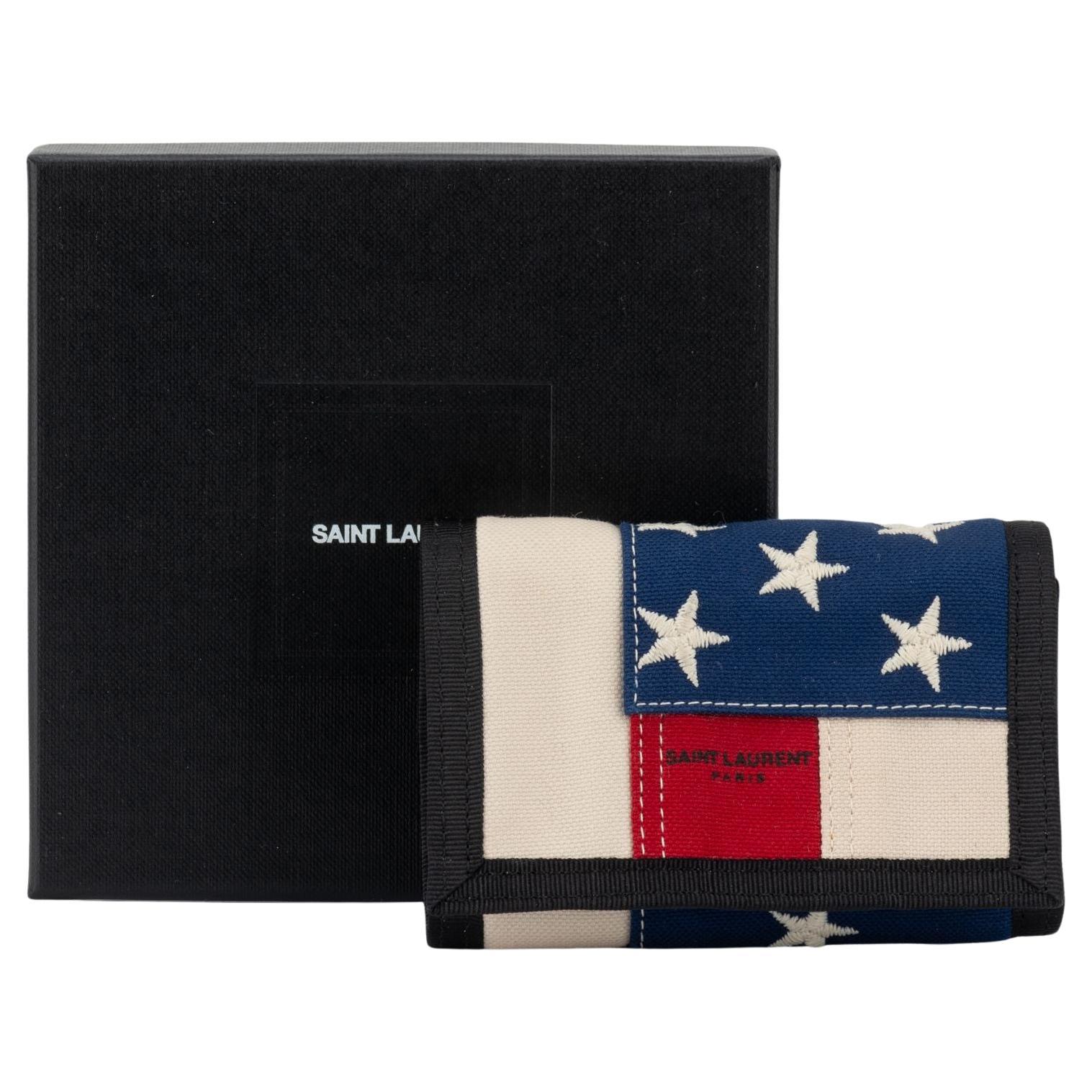 YSL New USA Flag Small Velcro Wallet For Sale