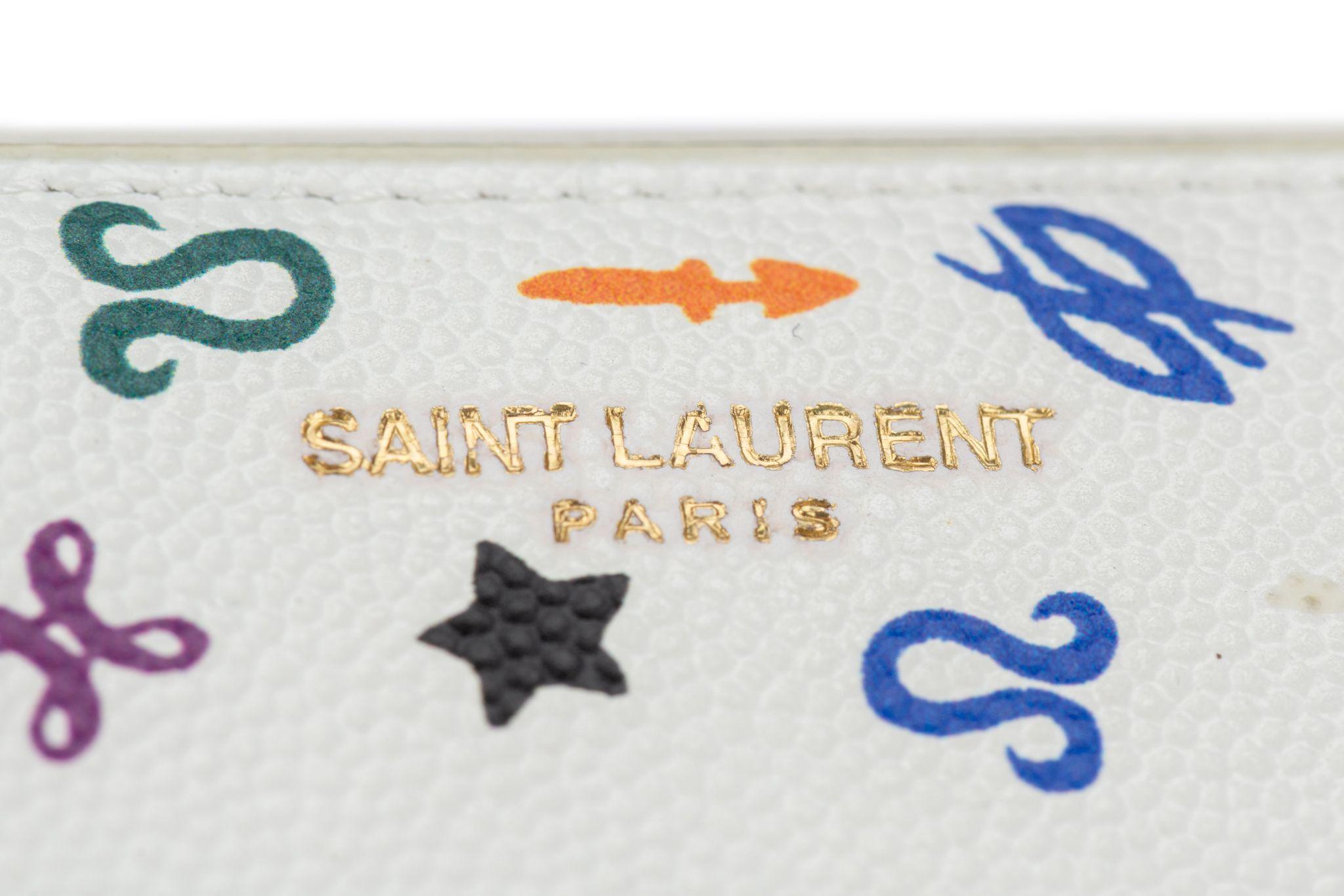 YSL New White Leather Astrology Wallet 2