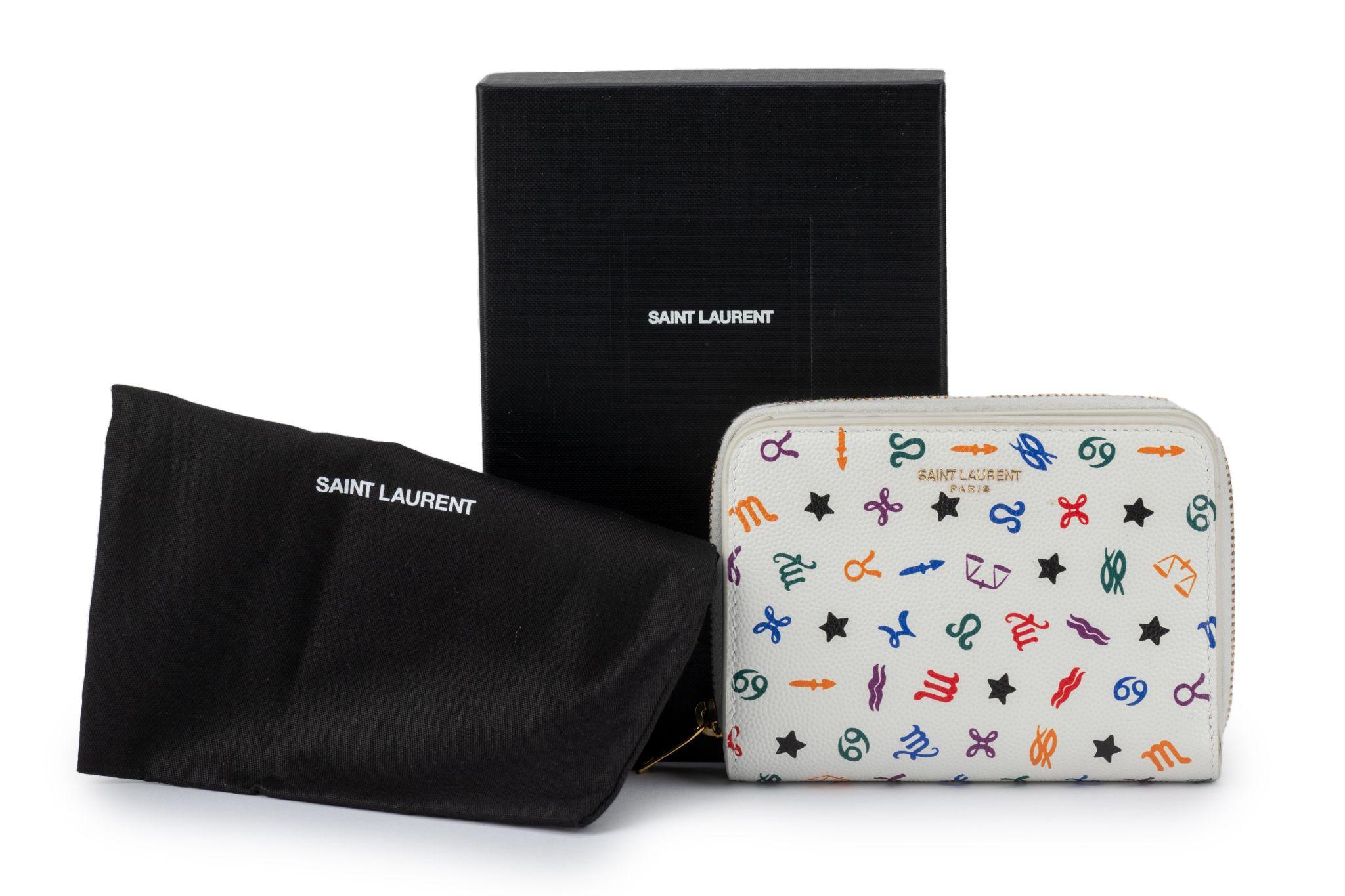 YSL New White Leather Astrology Wallet For Sale 2