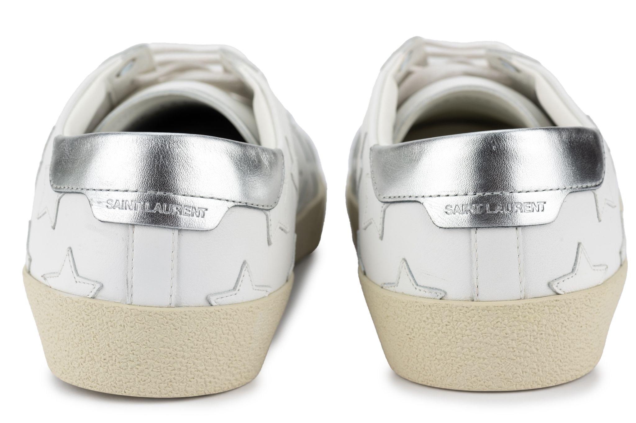 YSL New White Stars Sneakers 41 1/2 For Sale 3