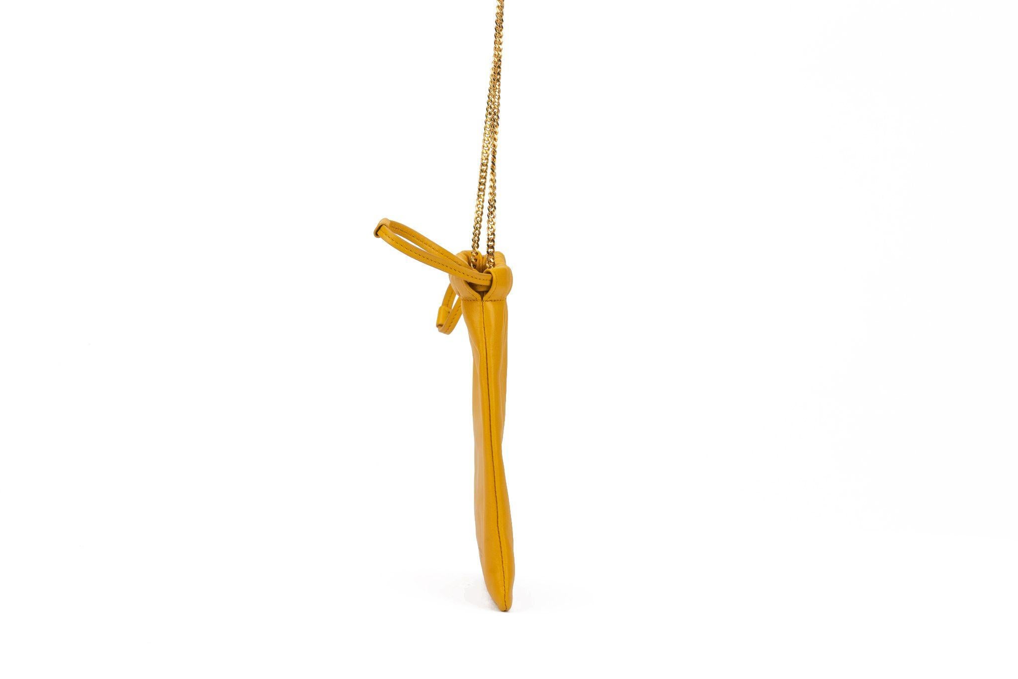 Women's YSL New Yellow  Drawstring Bag On Chain For Sale