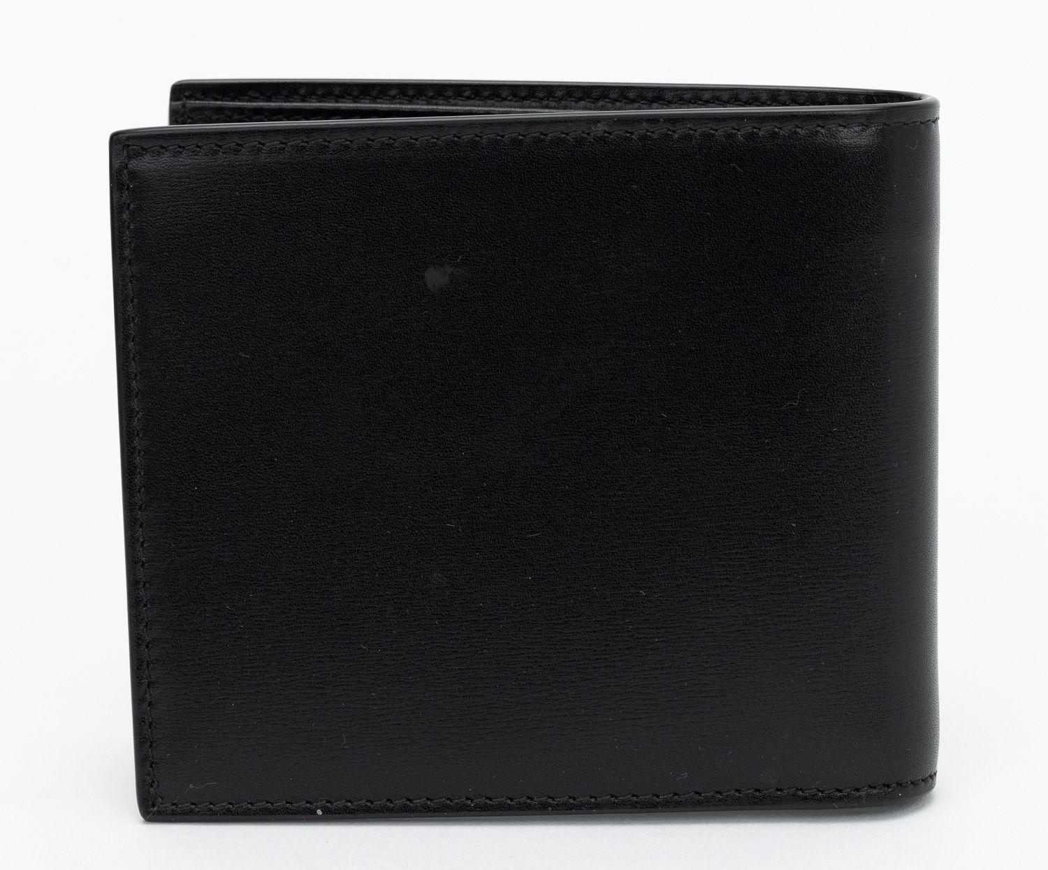 YSL NIB Black Silver Bifold Logo Wallet 2