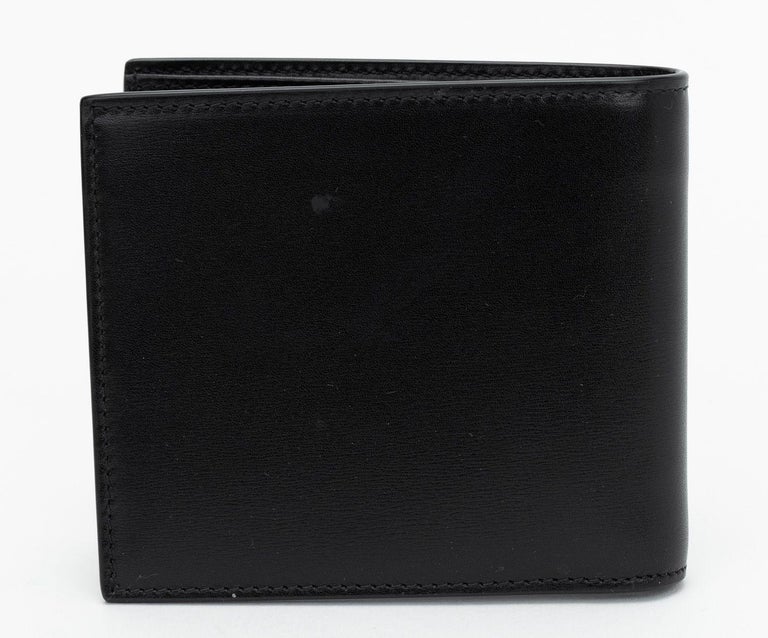 YSL NIB Black Silver Bifold Logo Wallet For Sale at 1stDibs