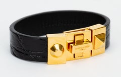 YSL NIB Lè Carre Leather Bracelet