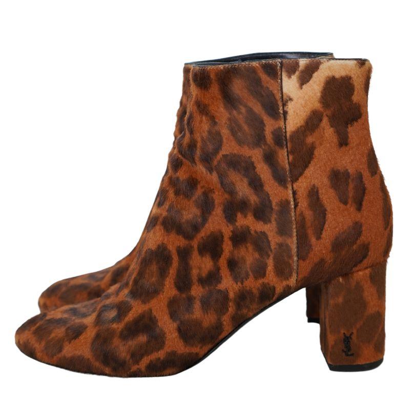 De las mujeres Botas de leopardo de piel de becerro estilo poni YSL talla 38,5 en venta