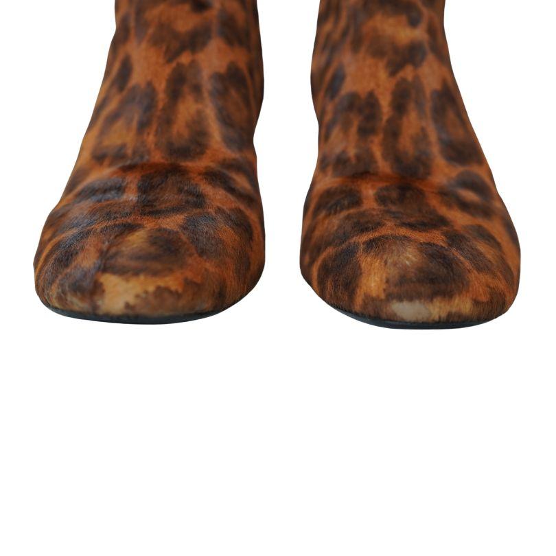 Botas de leopardo de piel de becerro estilo poni YSL talla 38,5 en venta 1