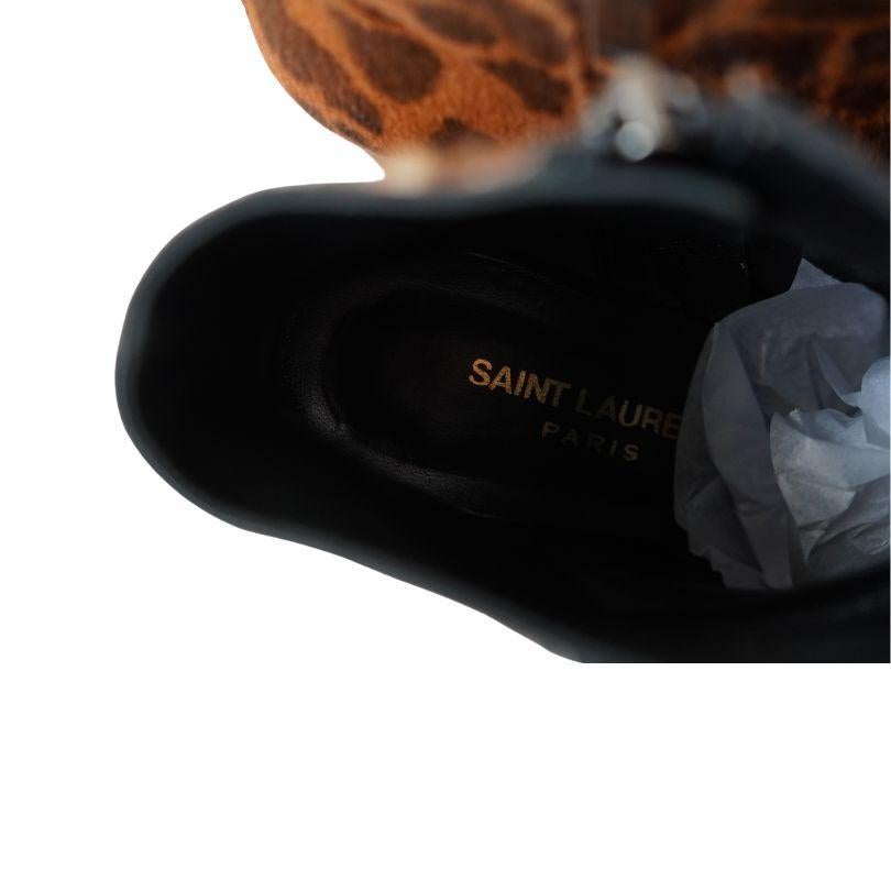 Botas de leopardo de piel de becerro estilo poni YSL talla 38,5 en venta 3